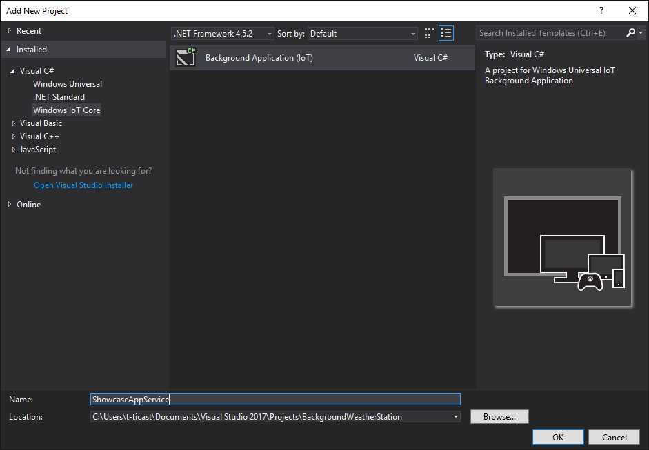 Creating background task